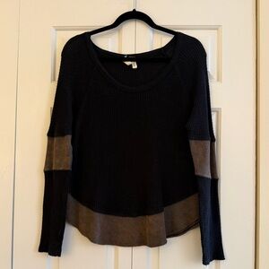 We The Free Black Sweater with Brown Tag